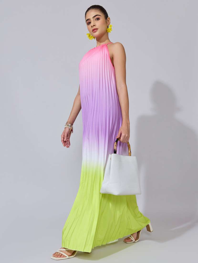 women ombre print halter neck a-line dress - 22396117 -  Standard Image - 3