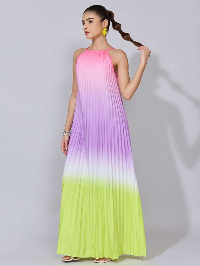 women ombre print halter neck a-line dress - 22396117 -  Standard Image - 5