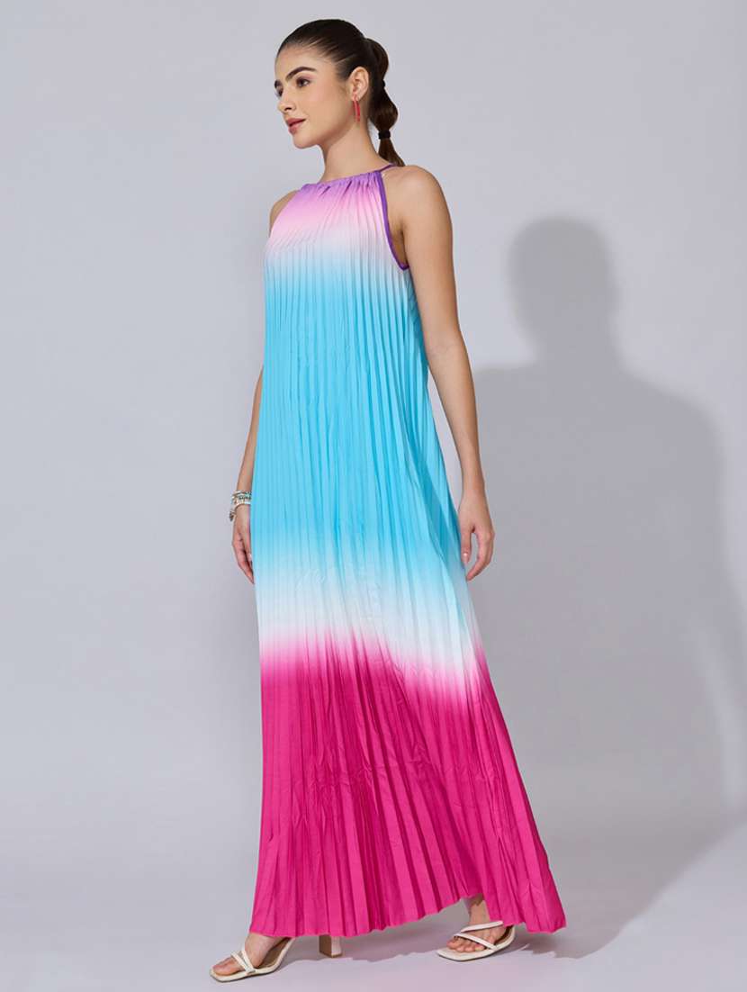 women ombre print halter neck a-line dress - 22396118 -  Standard Image - 3