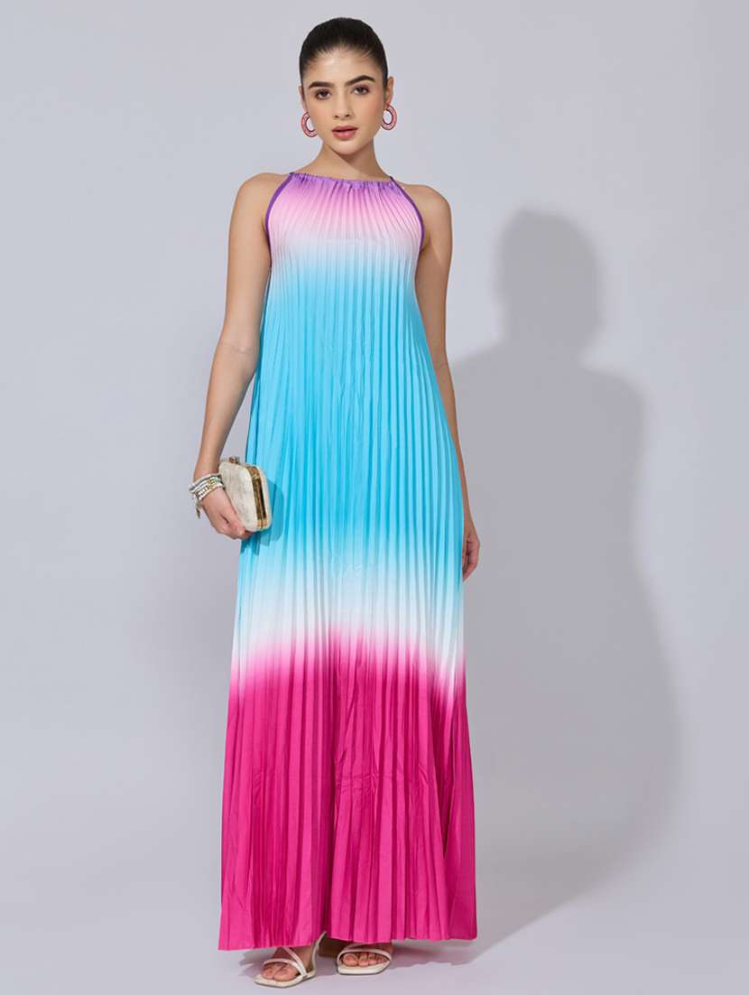 women ombre print halter neck a-line dress - 22396118 -  Standard Image - 5