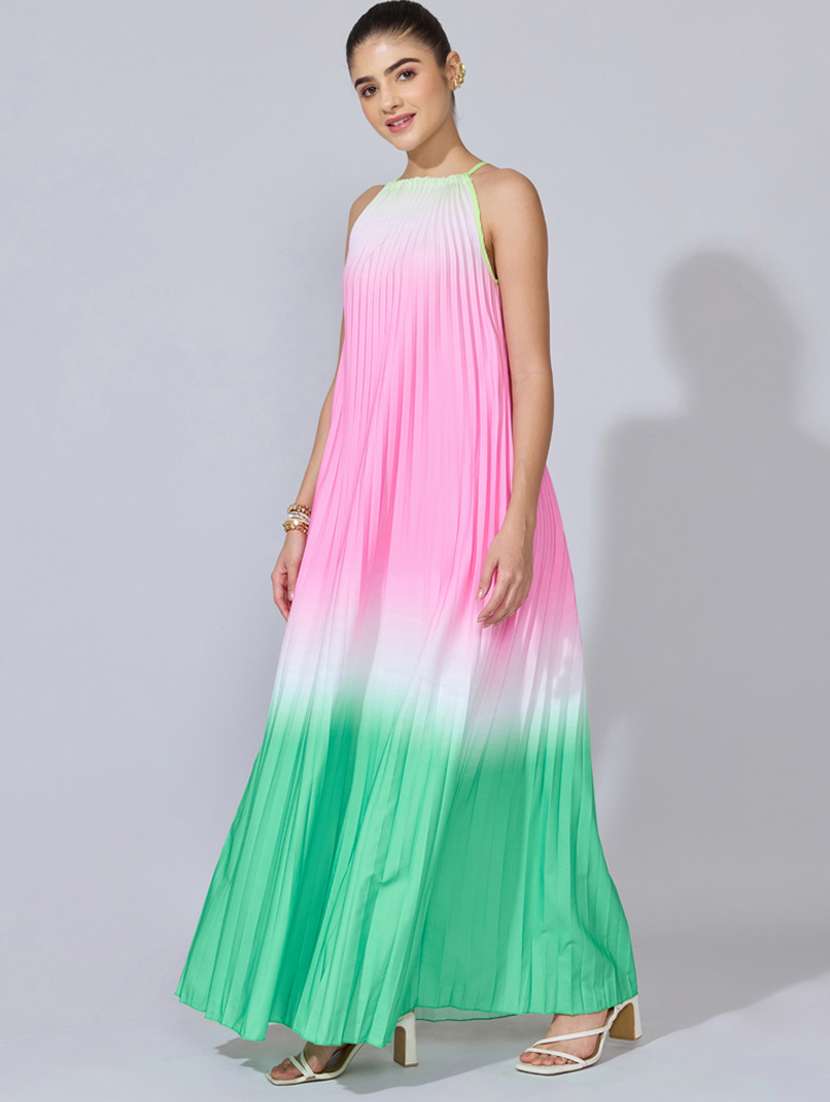 women ombre print halter neck a-line dress - 22396119 -  Standard Image - 3