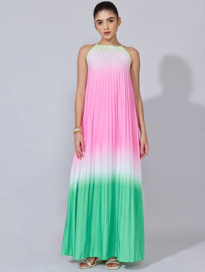 women ombre print halter neck a-line dress - 22396119 -  Standard Image - 5