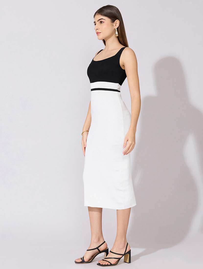 women color blocked sleeveless bodycon dress - 22396122 -  Standard Image - 3