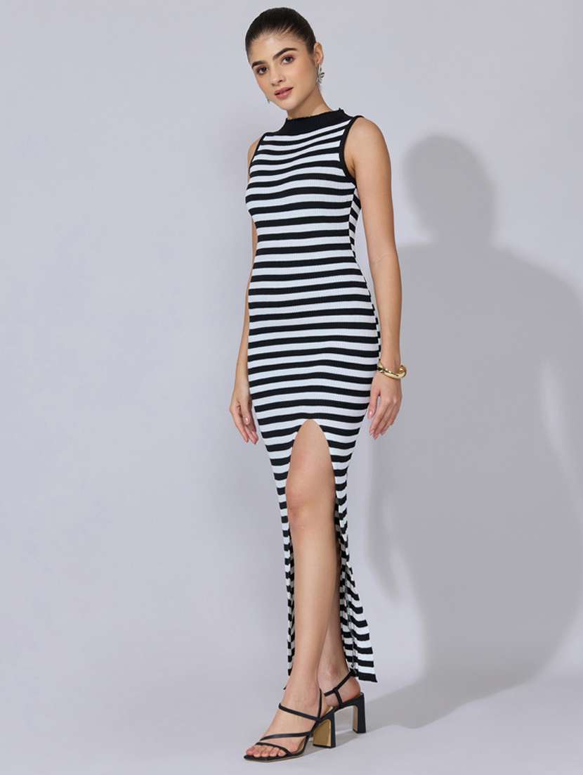 women striped sleeveless bodycon dress - 22396123 -  Standard Image - 3