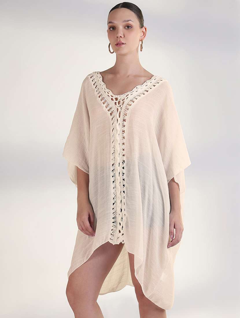 women solid kimono sleeve high low dress - 22396131 -  Standard Image - 3