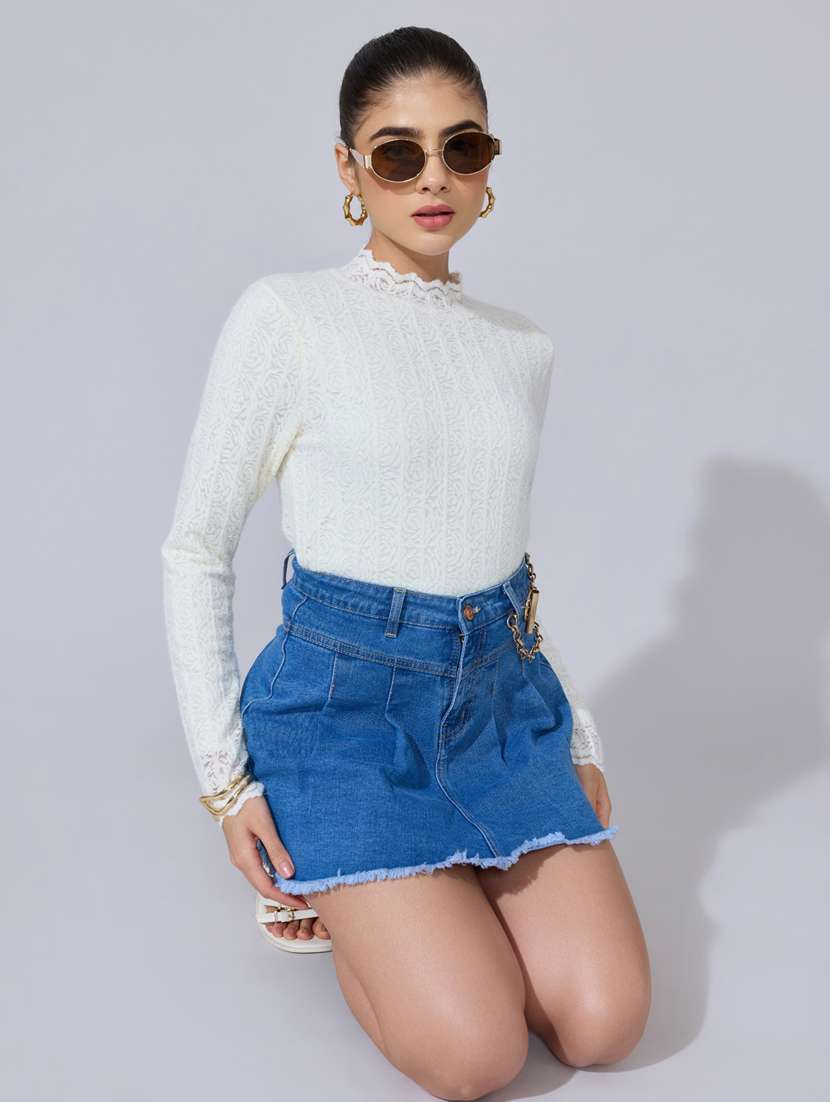 women self designed long sleeve lace top - 22396143 -  Standard Image - 5