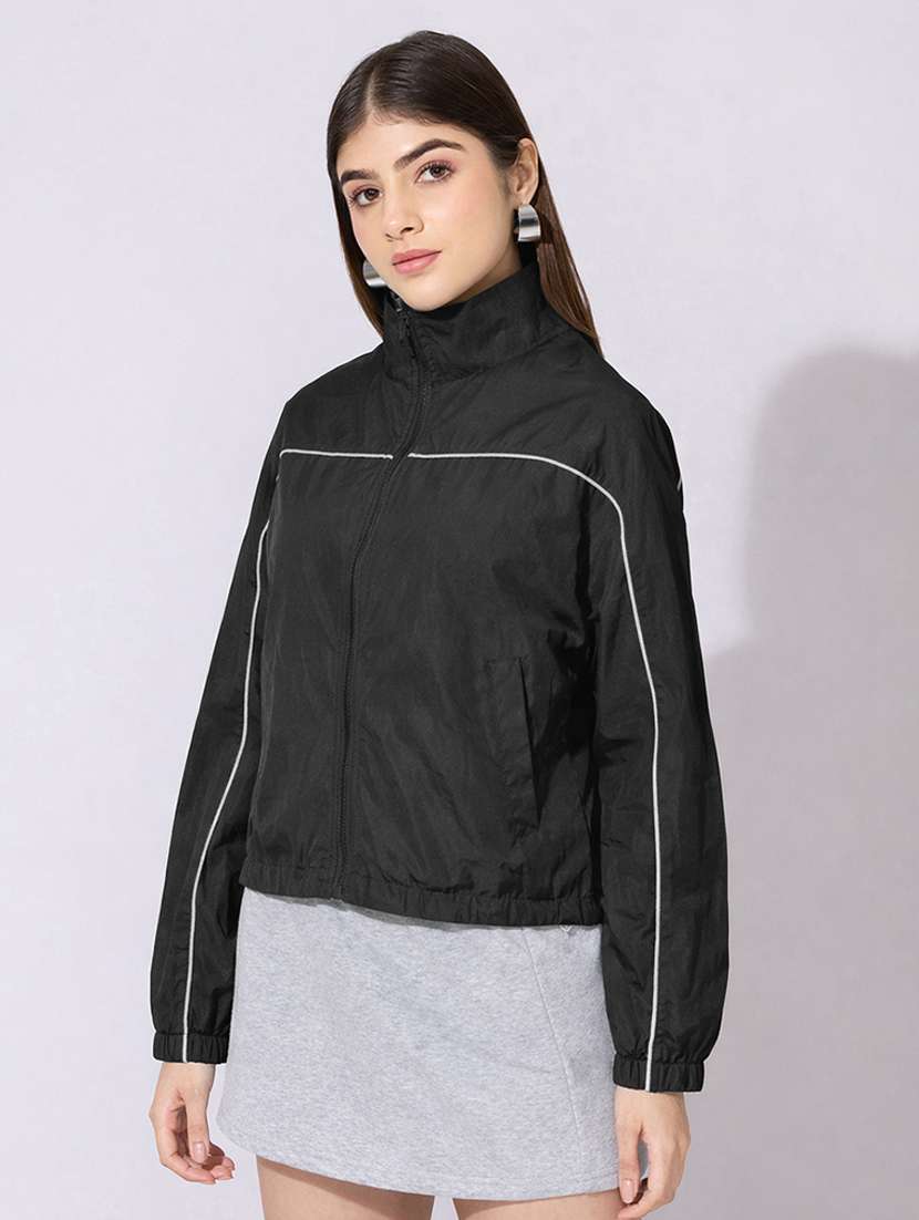 women solid long sleeve windcheater jacket - 22396166 -  Standard Image - 3
