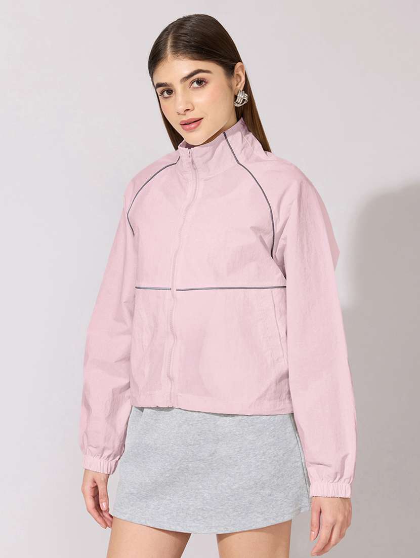 women solid long sleeve windcheater jacket - 22396167 -  Standard Image - 3