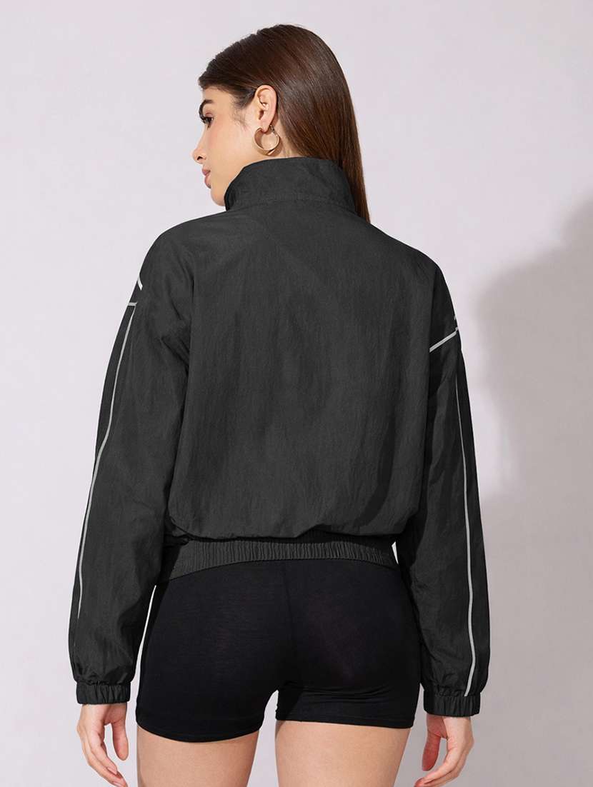 women solid long sleeve biker jacket - 22396168 -  Standard Image - 3