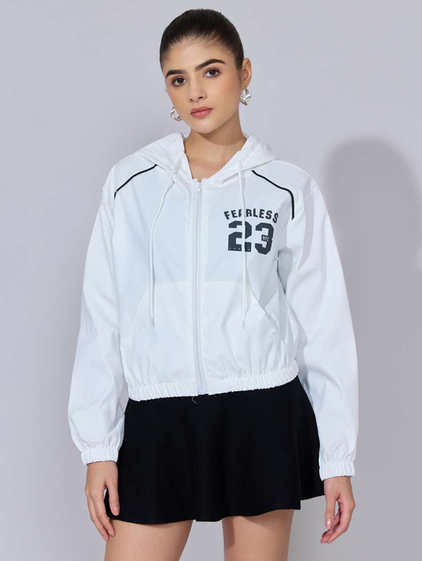 women back print long sleeve hooded jacket - 22396193 -  Standard Image - 3