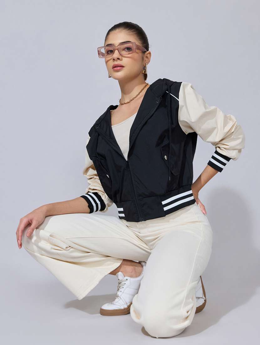 women long sleeve hooded bomber jacket - 22396196 -  Standard Image - 5
