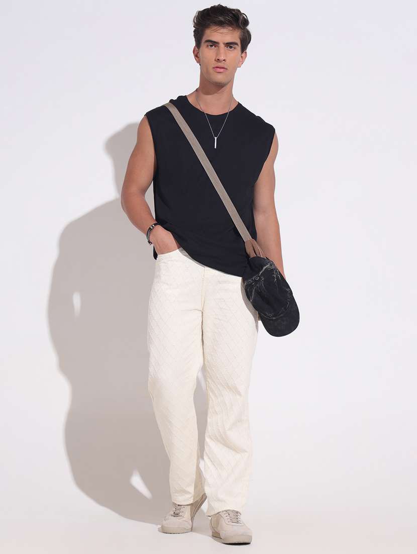 men plain mid rise full length jeans - 22396200 -  Standard Image - 5