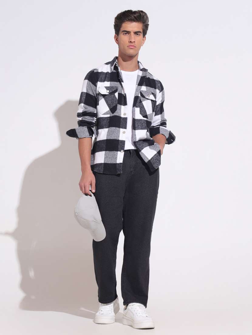 men checkered long sleeve regular fit shacket - 22396203 -  Standard Image - 5