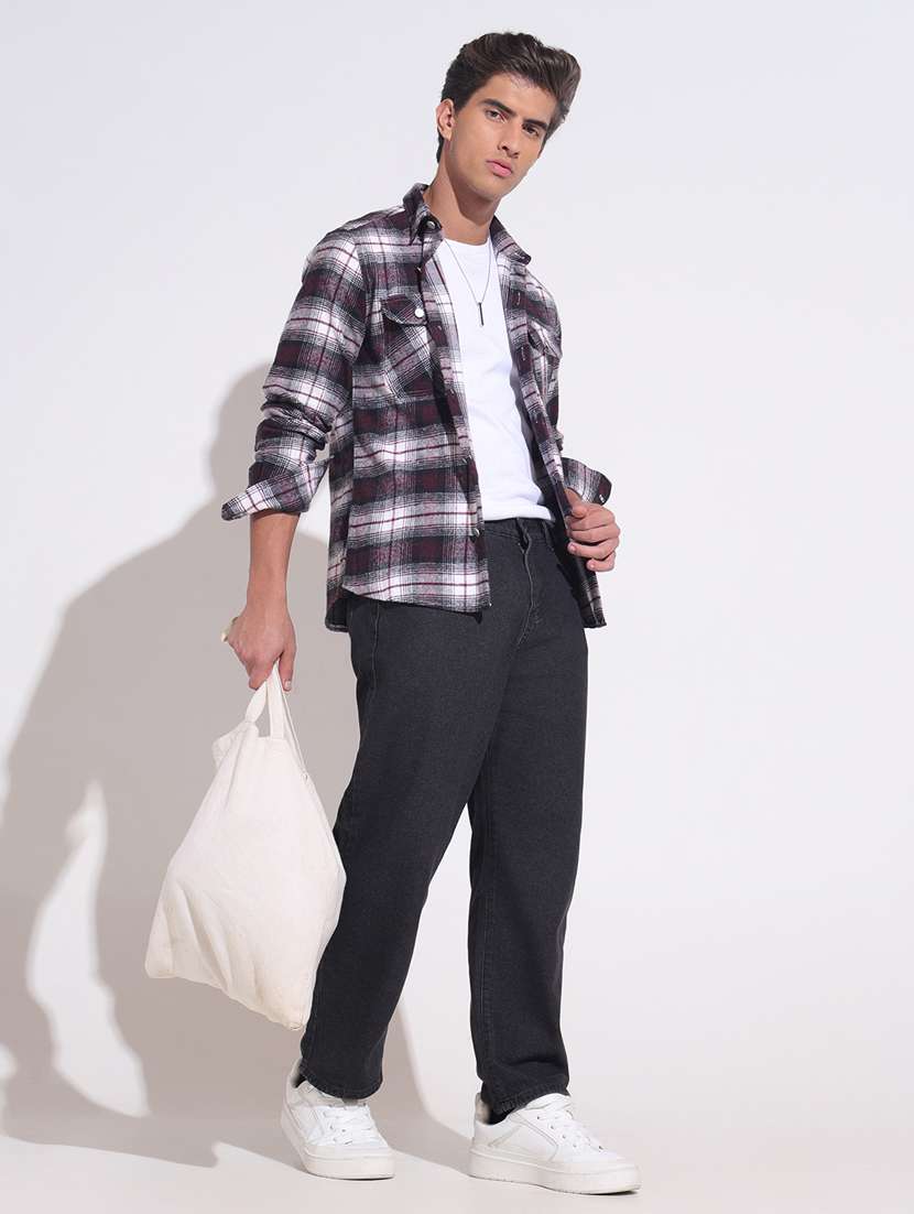 Men Checkered Long Sleeve Regular Fit Shacket - 22396204 -  Standard Image - 5