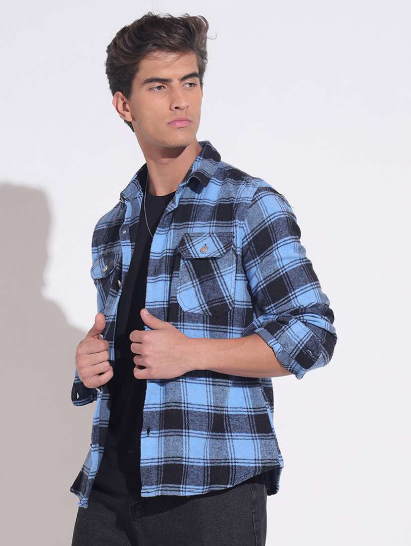Men Checkered Long Sleeve Regular Fit Shacket - 22396205 -  Standard Image - 3