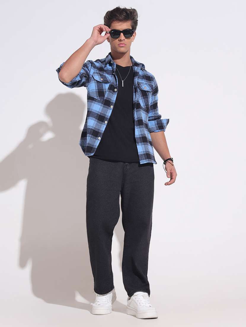 Men Checkered Long Sleeve Regular Fit Shacket - 22396205 -  Standard Image - 5