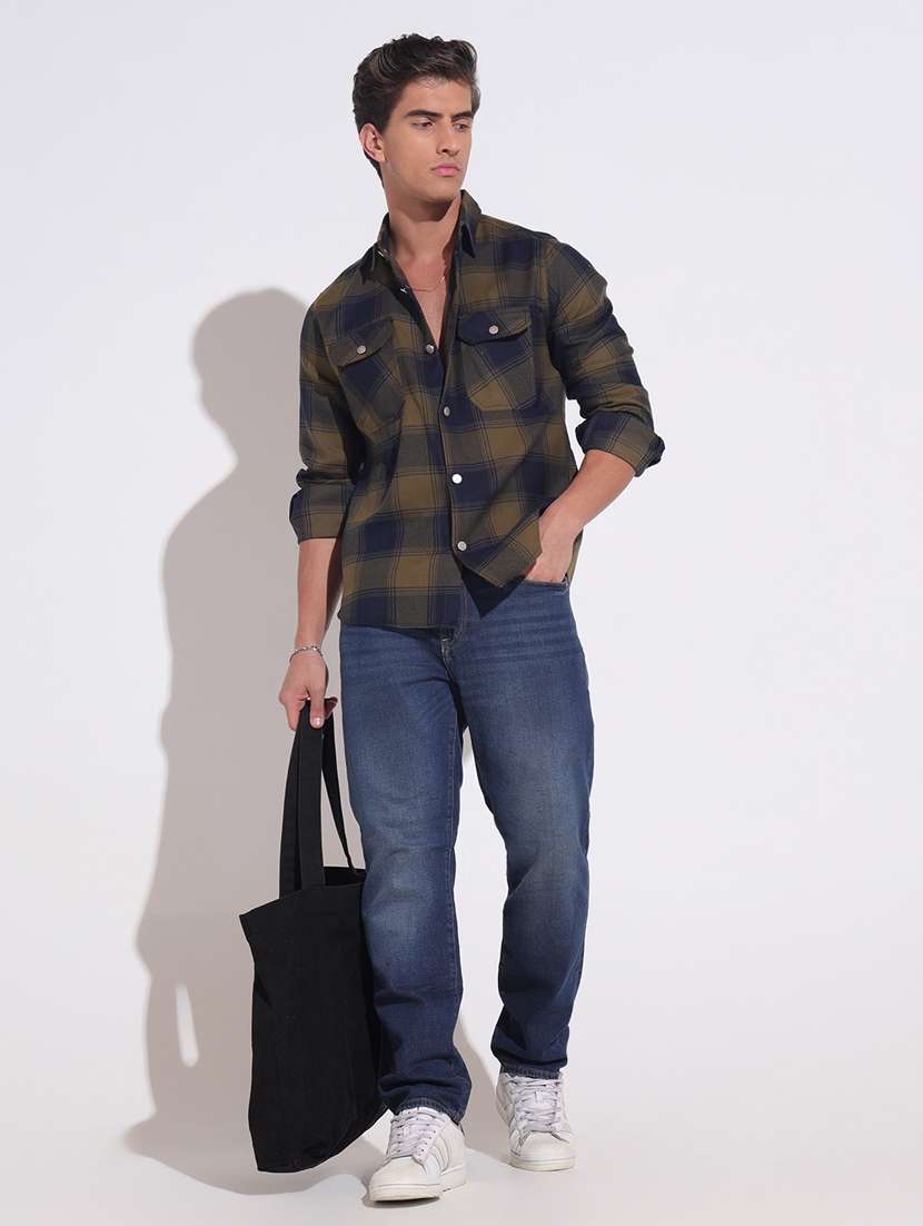 men checkered long sleeve regular fit shacket - 22396206 -  Standard Image - 5