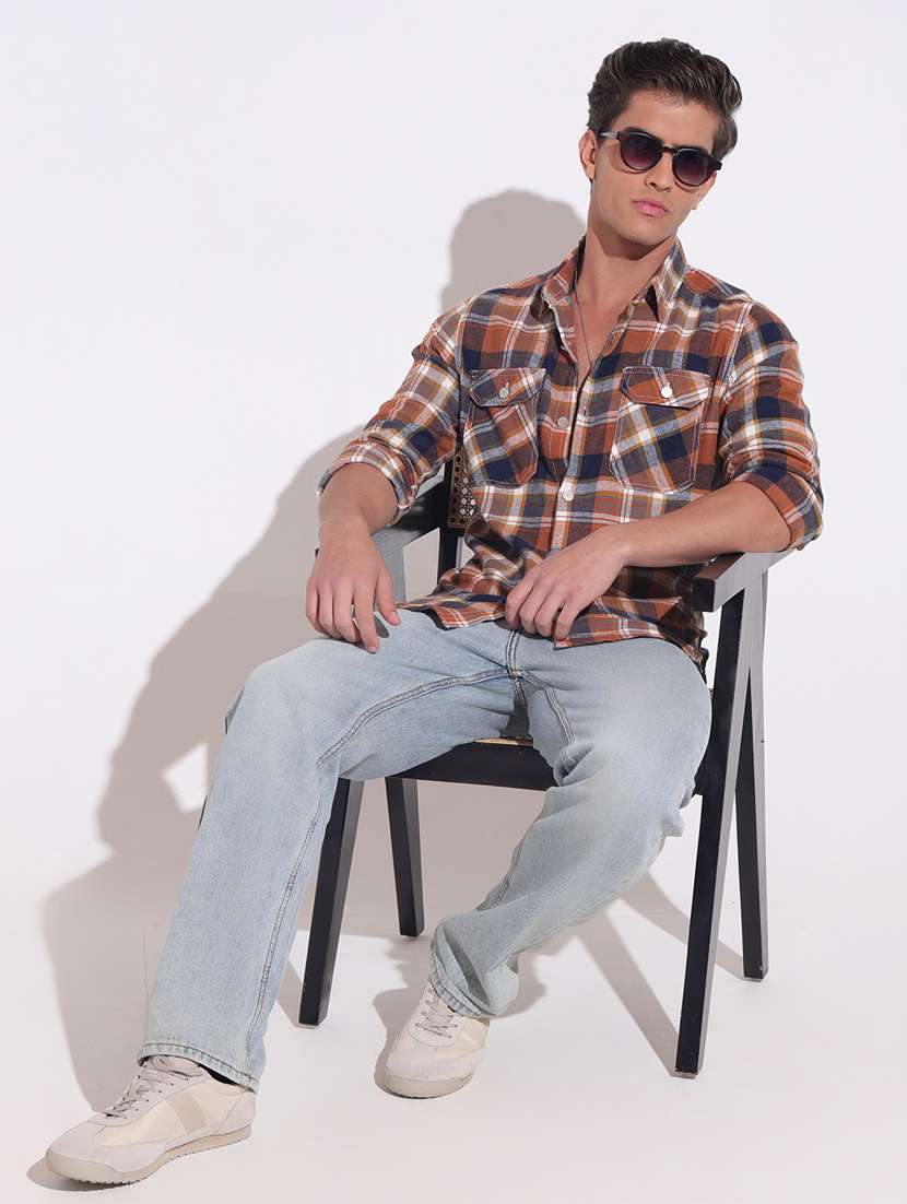 men checkered long sleeve regular fit shacket - 22396207 -  Standard Image - 5