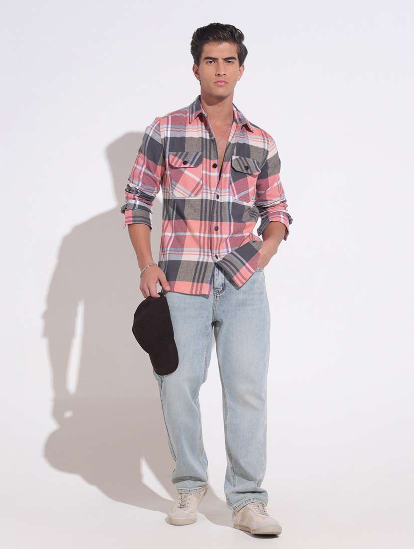 men checkered long sleeve regular fit shacket - 22396208 -  Standard Image - 5