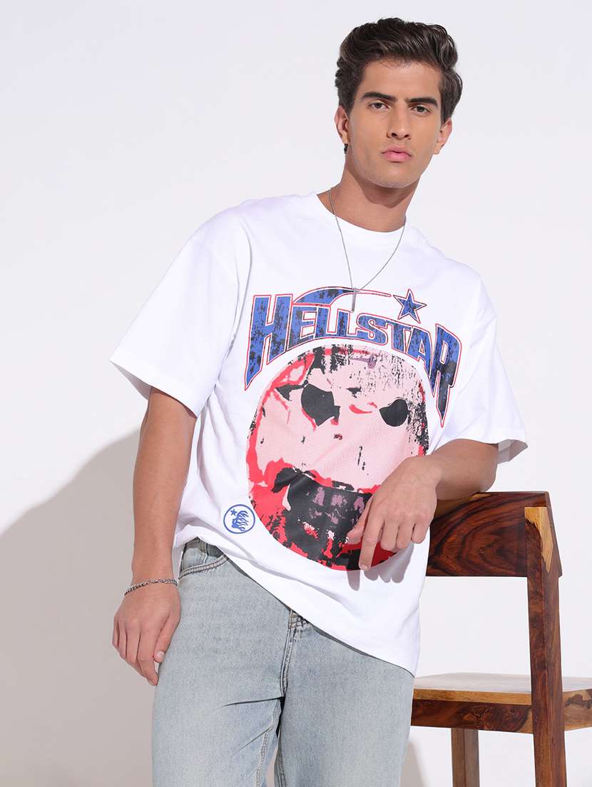 men printed short sleeve oversized t-shirt