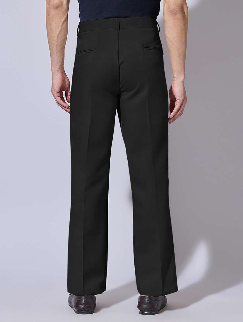 men solid mid rise flat front casual trouser - 22396218 -  Standard Image - 3