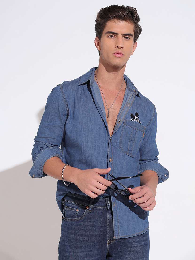 men solid long sleeve regular fit casual shirt