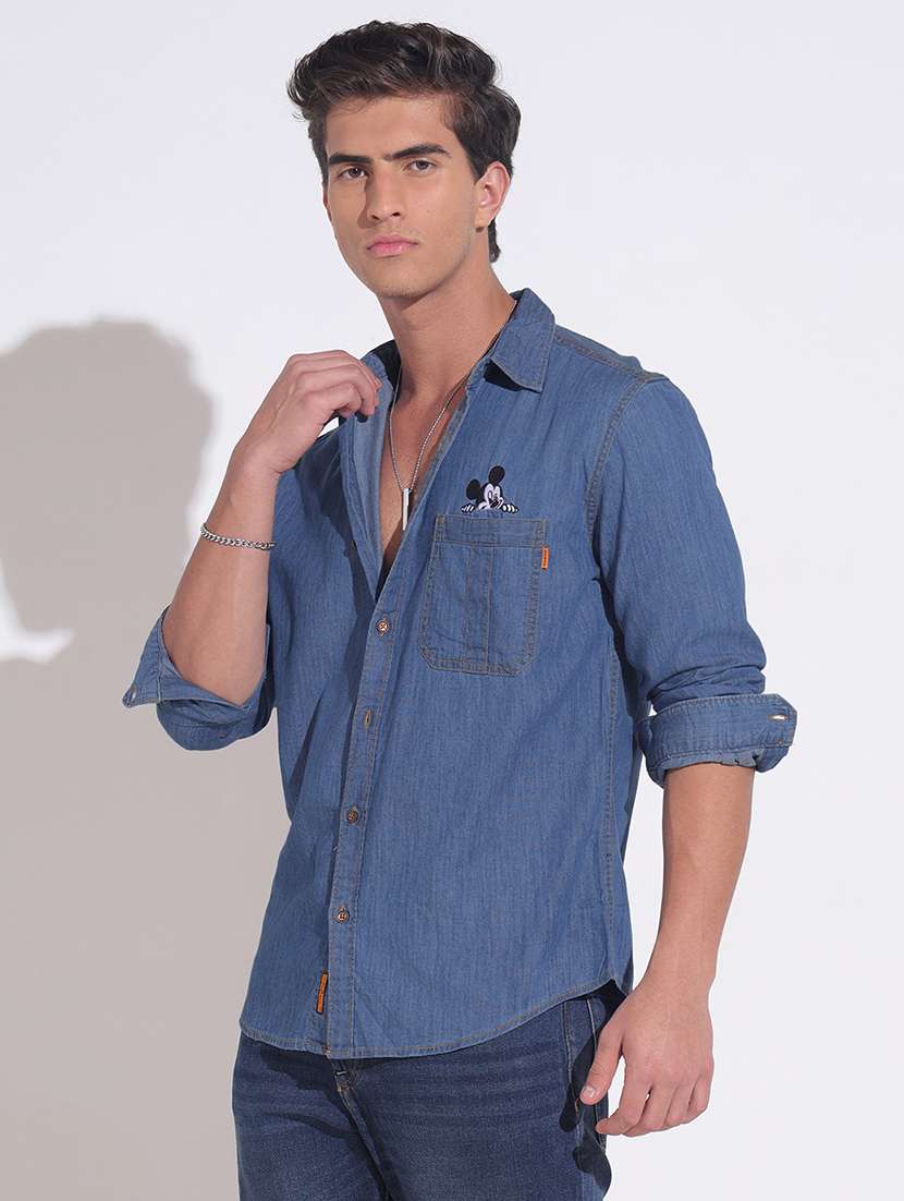 men solid long sleeve regular fit casual shirt - 22396261 -  Standard Image - 3