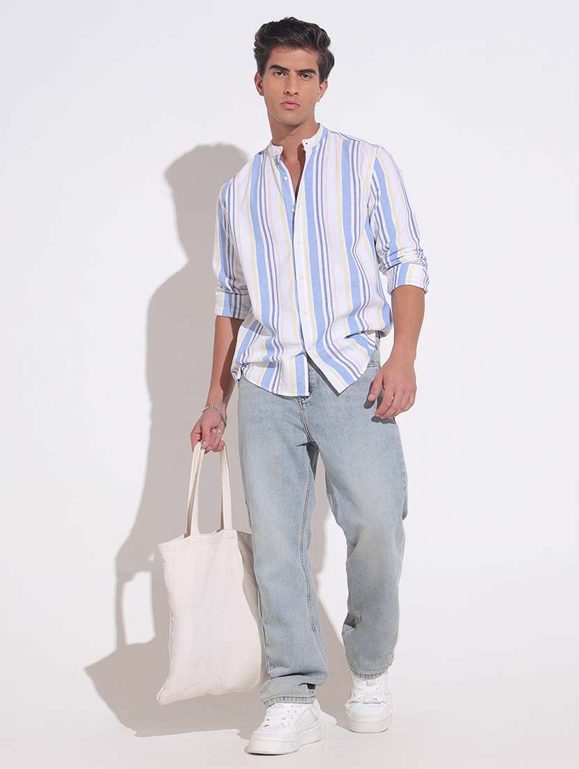 men striped long sleeve regular fit casual shirt - 22396263 -  Standard Image - 5