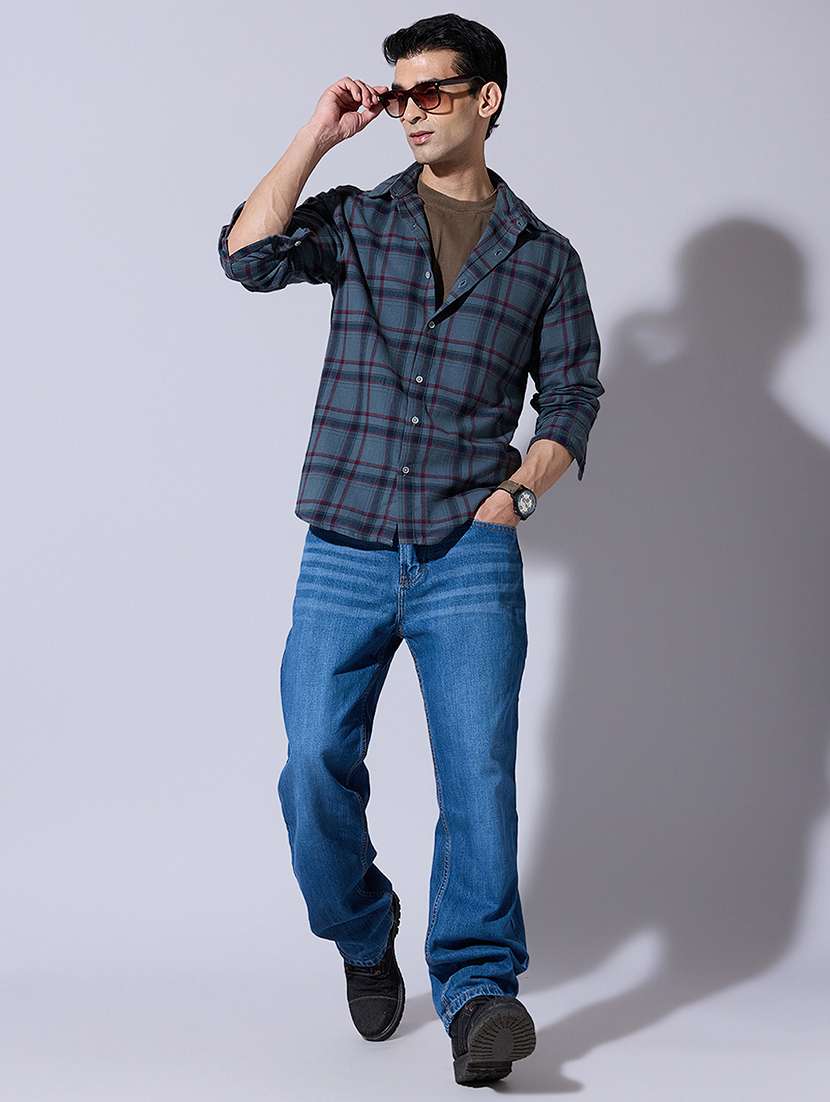 men checkered long sleeve regular fit casual shirt - 22396265 -  Standard Image - 5