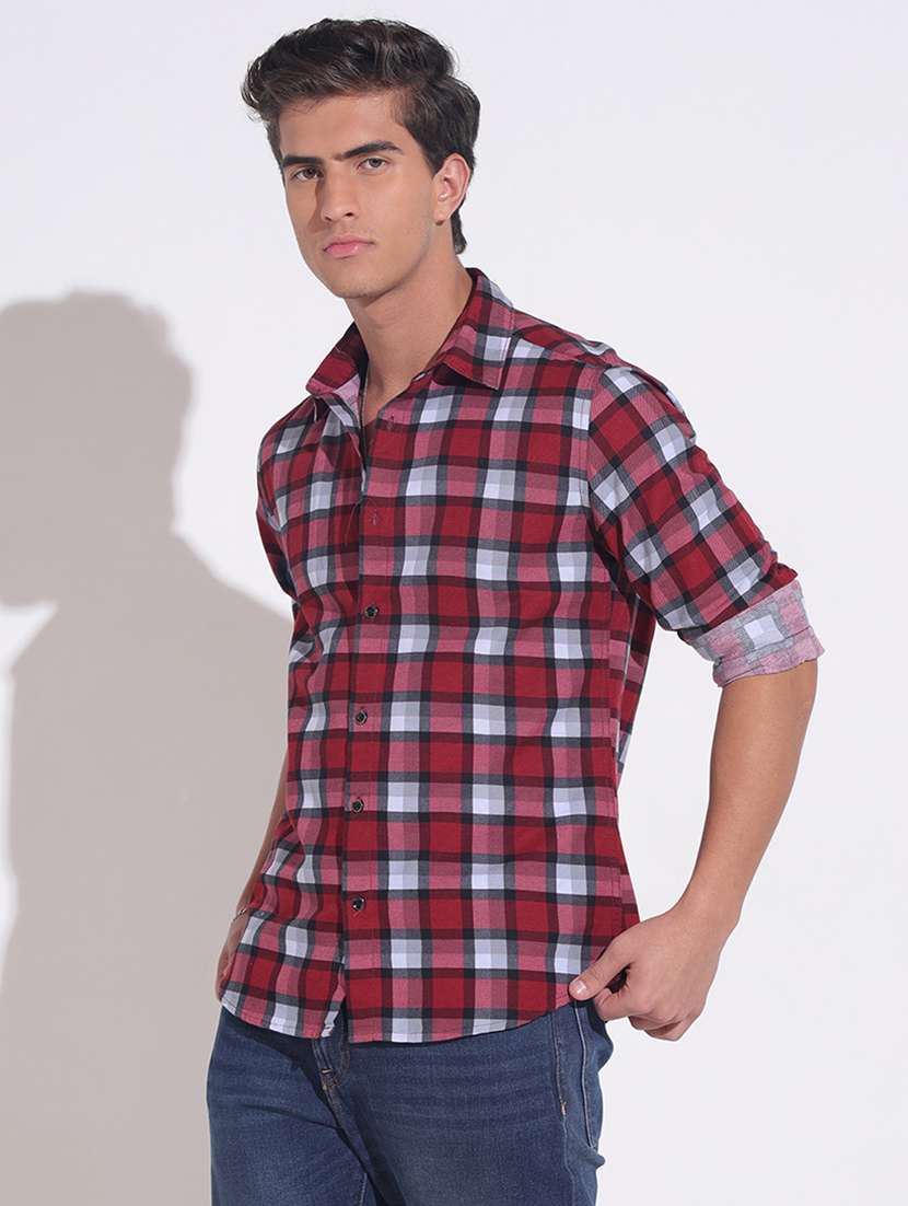 men checkered long sleeve regular fit casual shirt - 22396266 -  Standard Image - 3