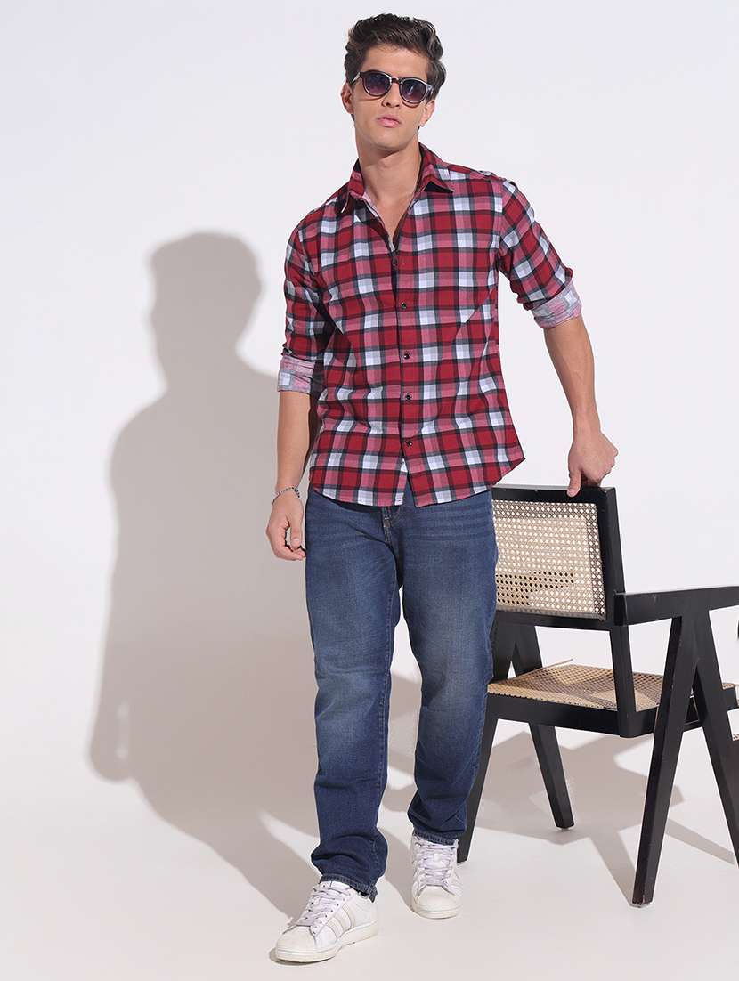 men checkered long sleeve regular fit casual shirt - 22396266 -  Standard Image - 5