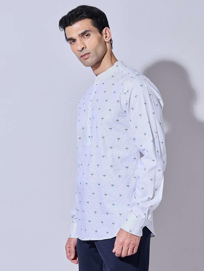 men printed long sleeve regular fit casual shirt - 22396268 -  Standard Image - 3