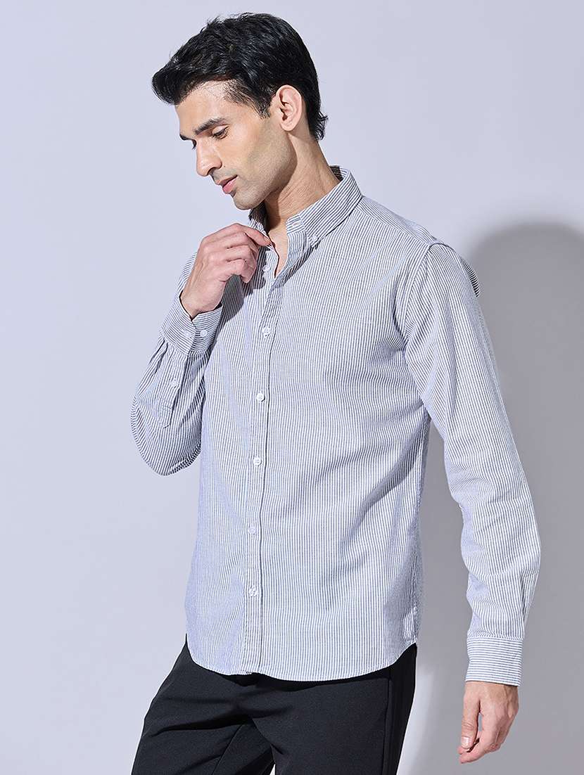 men striped long sleeve regular fit casual shirt - 22396271 -  Standard Image - 3
