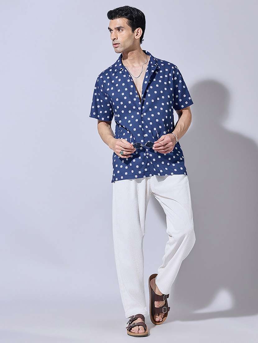 men printed short sleeve regular fit casual shirt - 22396279 -  Standard Image - 5