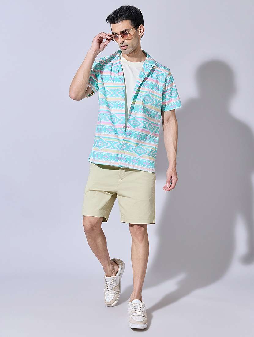 men printed short sleeve regular fit casual shirt - 22396282 -  Standard Image - 5