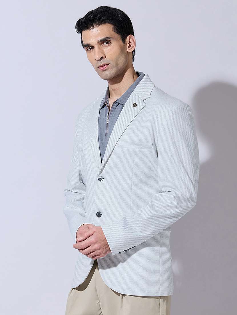men printed lapel collar single breasted blazer - 22396309 -  Standard Image - 3