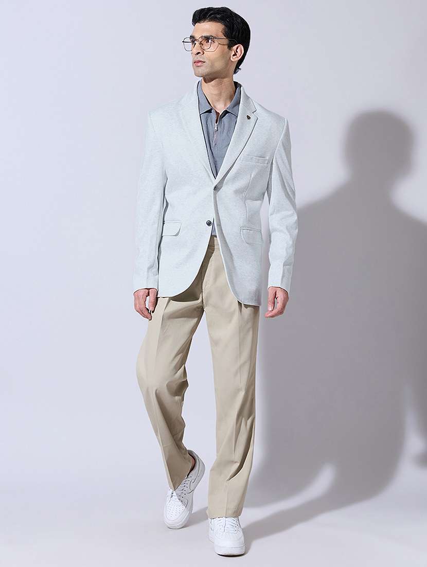 men printed lapel collar single breasted blazer - 22396309 -  Standard Image - 5