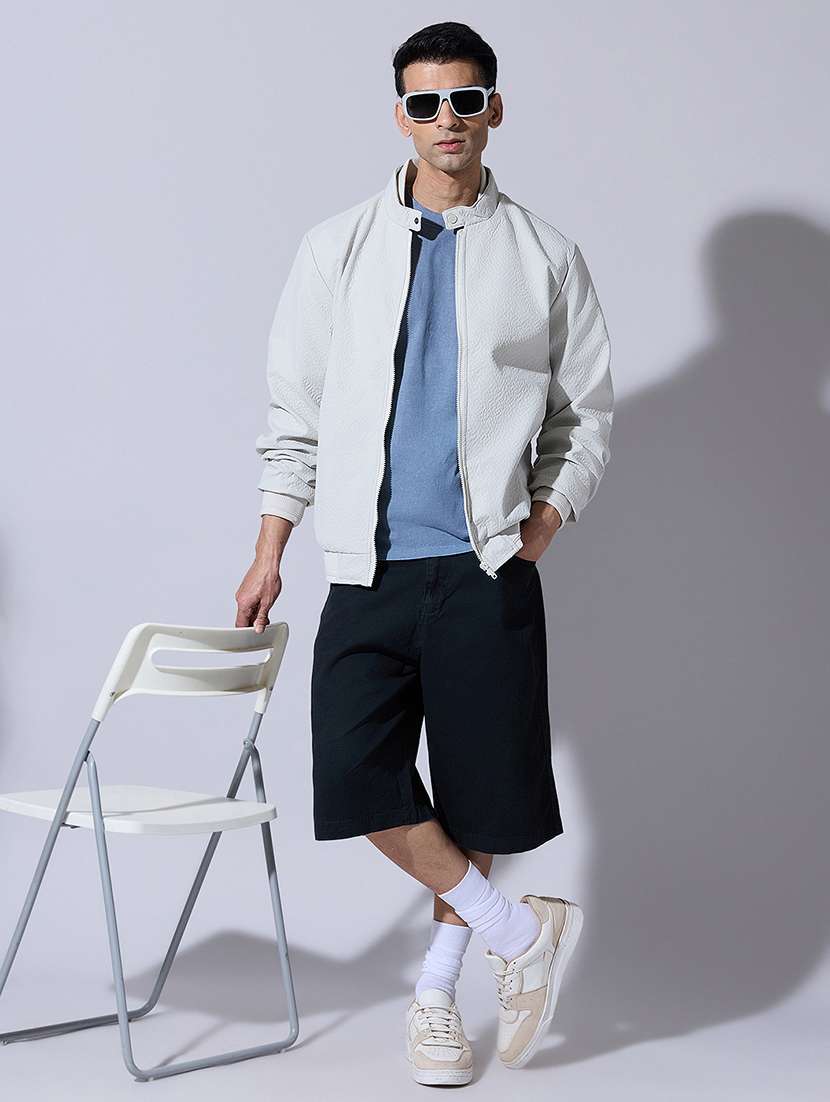 men solid long sleeve bomber jacket - 22396328 -  Standard Image - 5