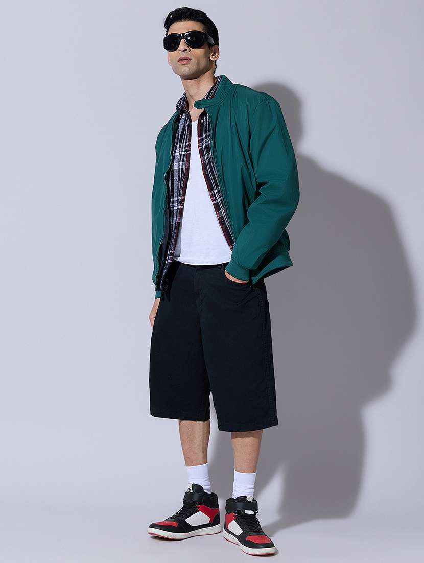 men solid long sleeve bomber jacket - 22396333 -  Standard Image - 5