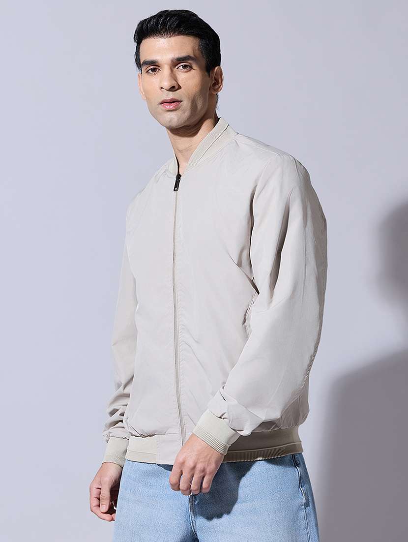 men solid long sleeve bomber jacket - 22396341 -  Standard Image - 3