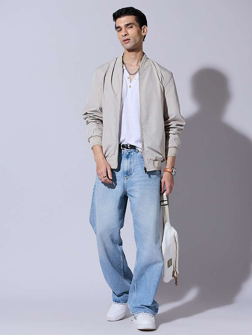 men solid long sleeve bomber jacket - 22396341 -  Standard Image - 5