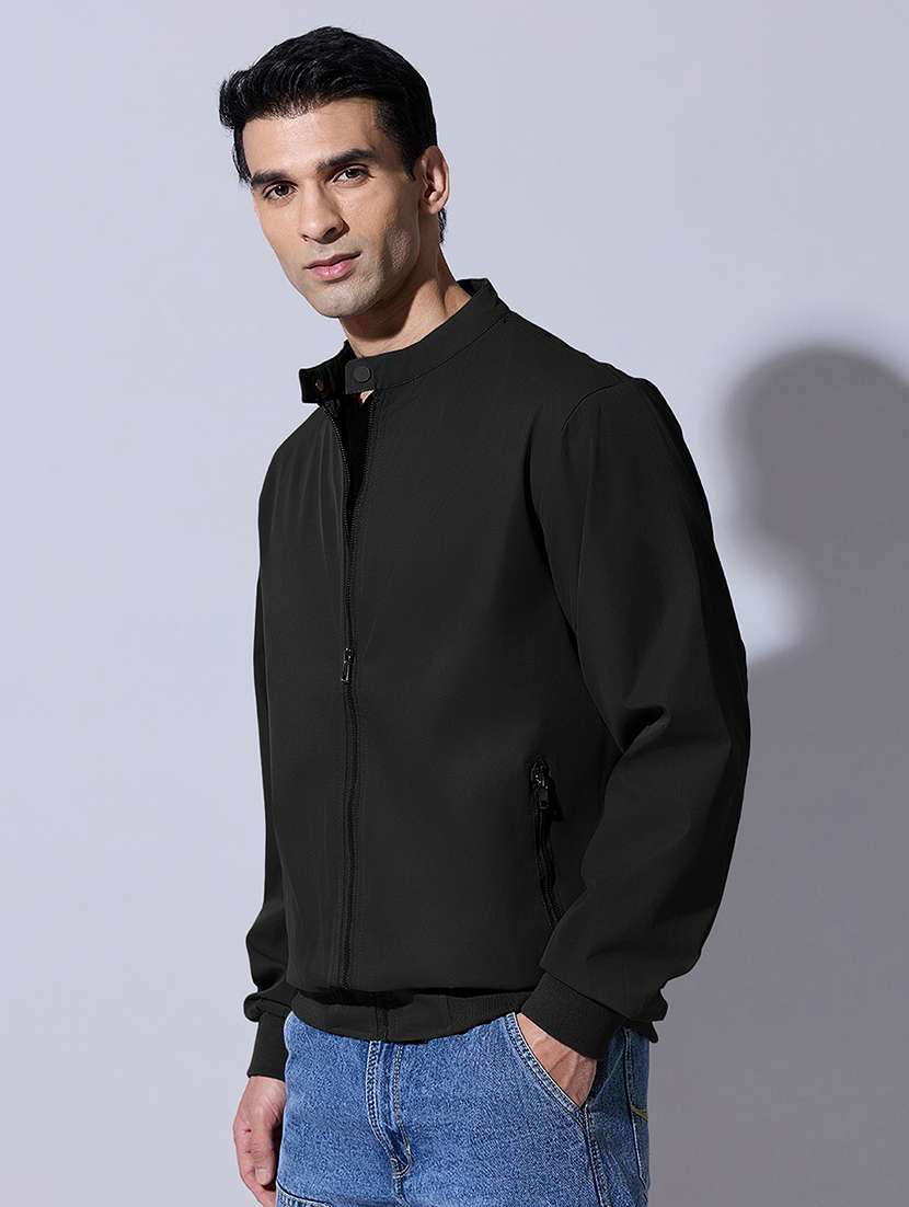 men solid long sleeve bomber jacket - 22396351 -  Standard Image - 3