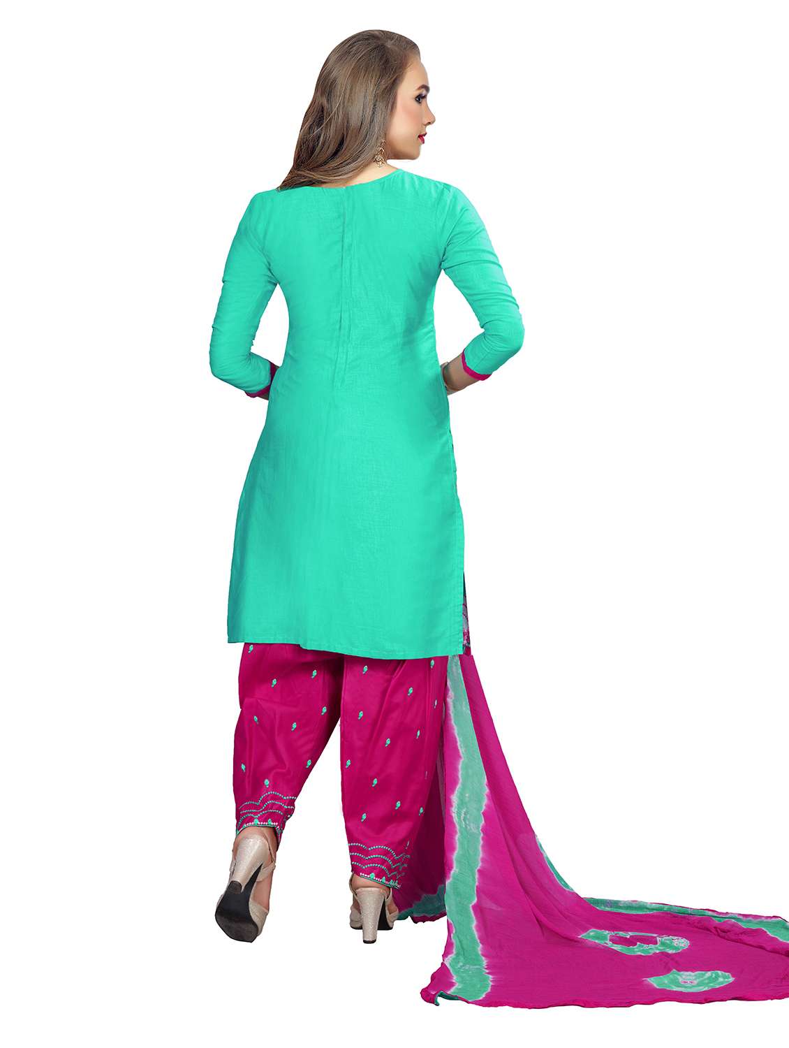 women solid with work unstitched suit set - 22396819 -  Standard Image - 3