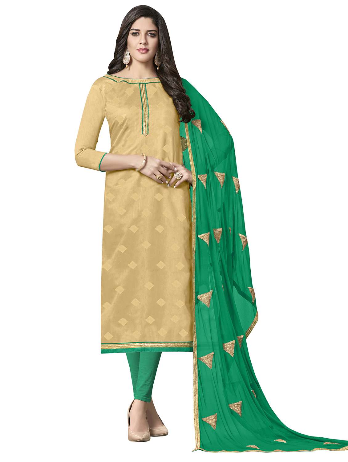 women self design unstitched suit set