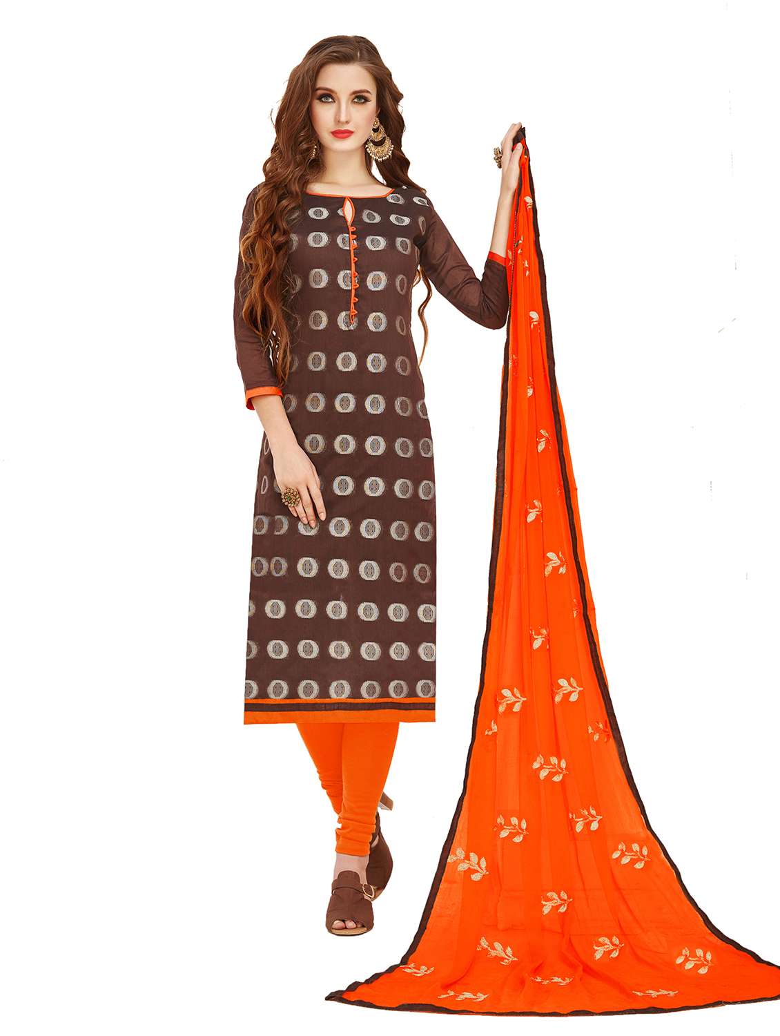 women self design unstitched suit set