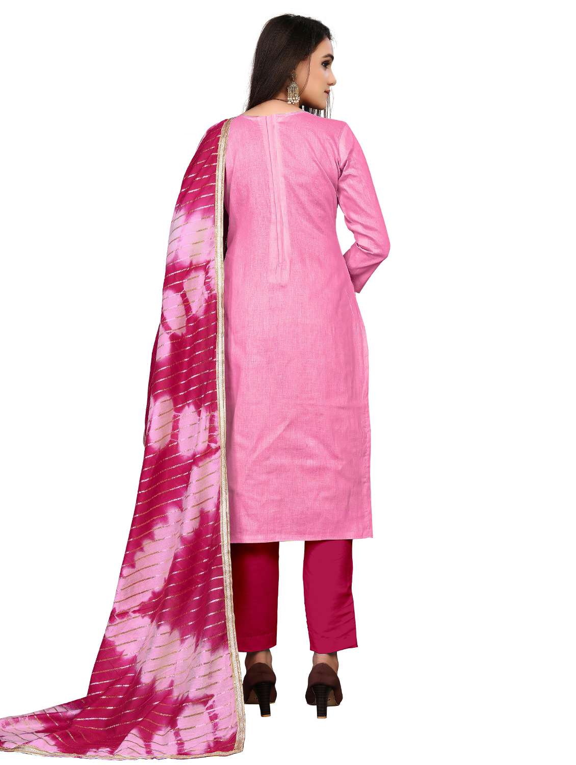 women solid with work unstitched suit set - 22397061 -  Standard Image - 3