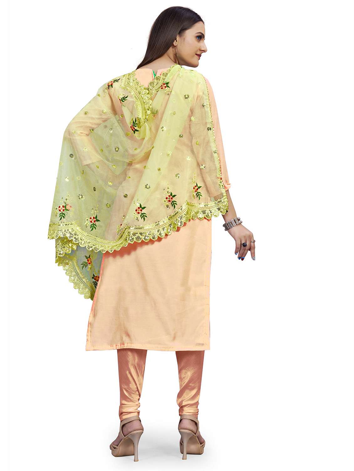 women solid with work unstitched suit set - 22397151 -  Standard Image - 3
