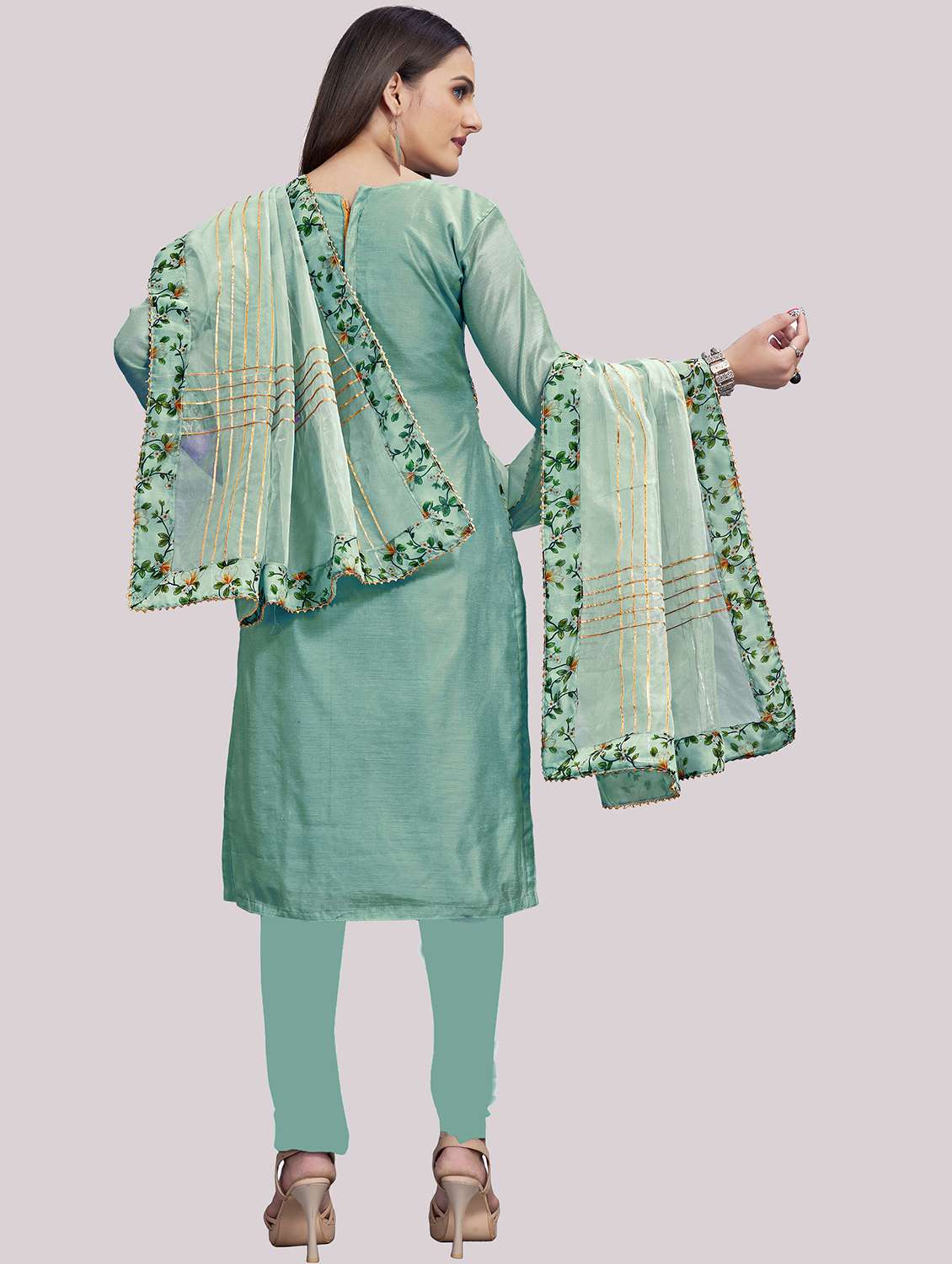 women floral printed unstitched suit set - 22397168 -  Standard Image - 3