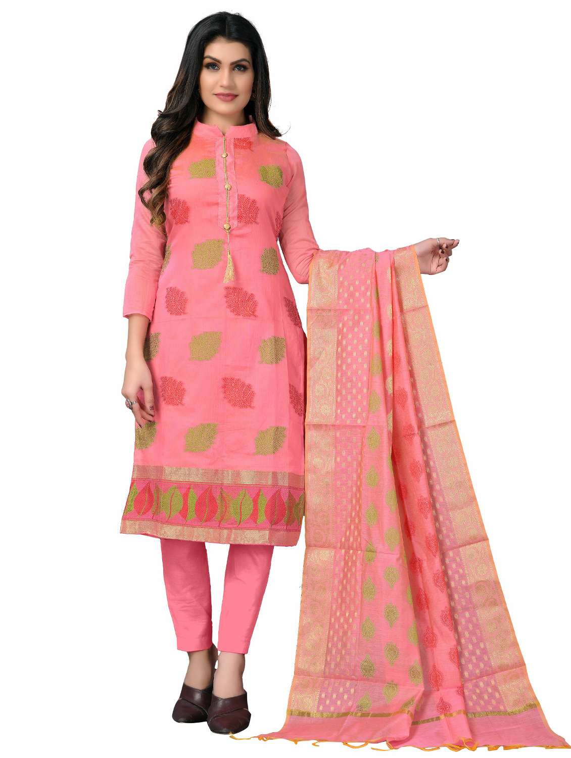 women self design unstitched suit set