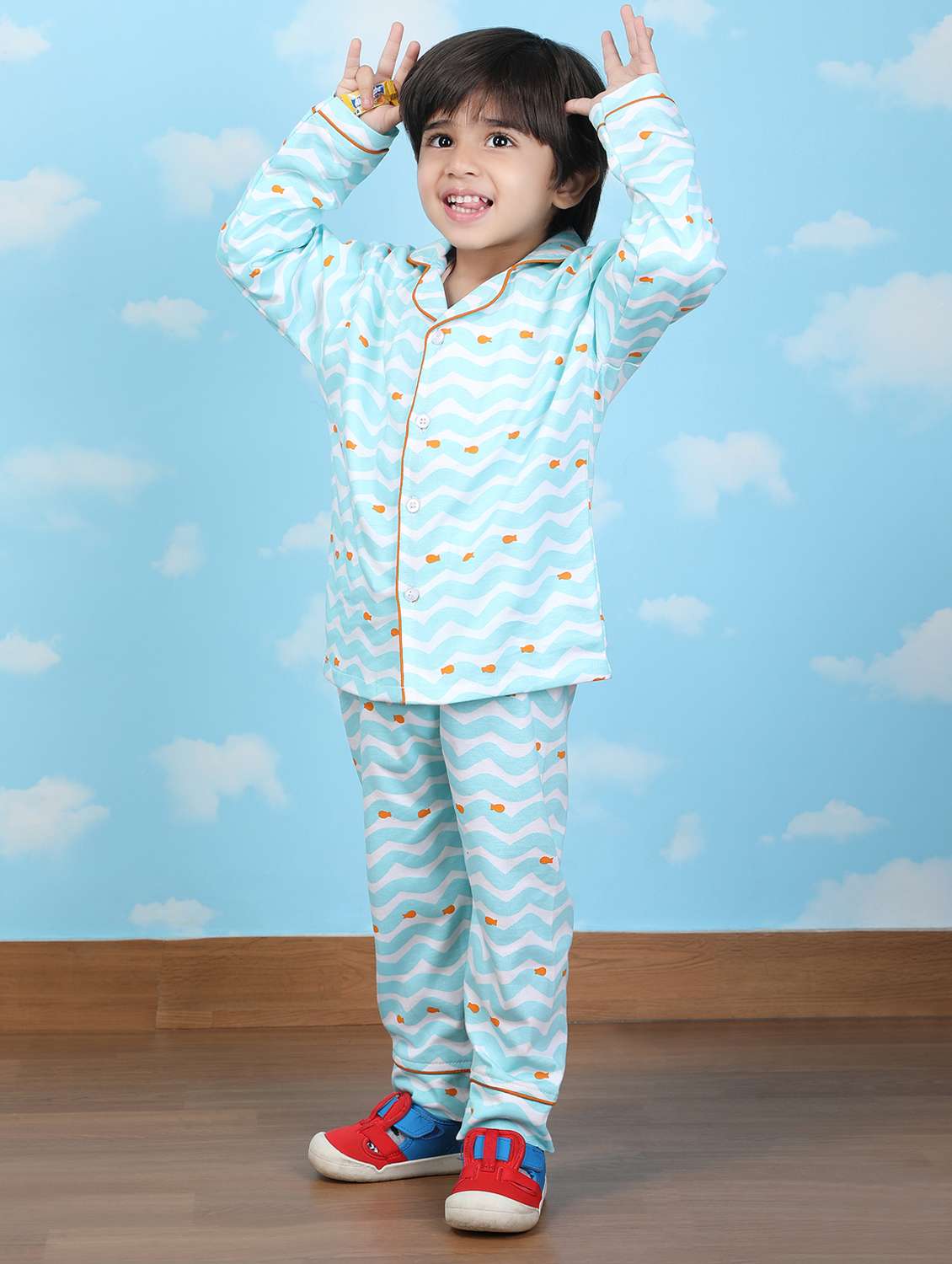 kids printed nightwear pyjama set
